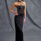 Moschino Couture Chain Collar And Belt Accented Evening Dress — image 1