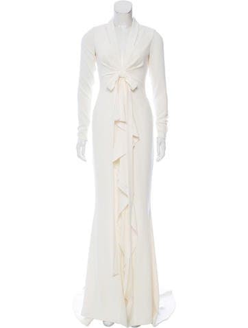 Oscar De La Renta Ruffled Evening Gown