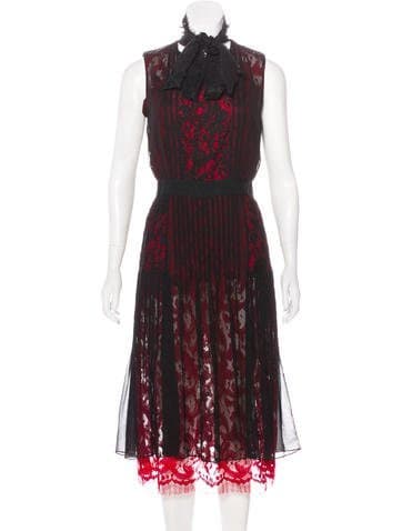 Oscar De La Renta Spring 2016 Silk Midi Dress