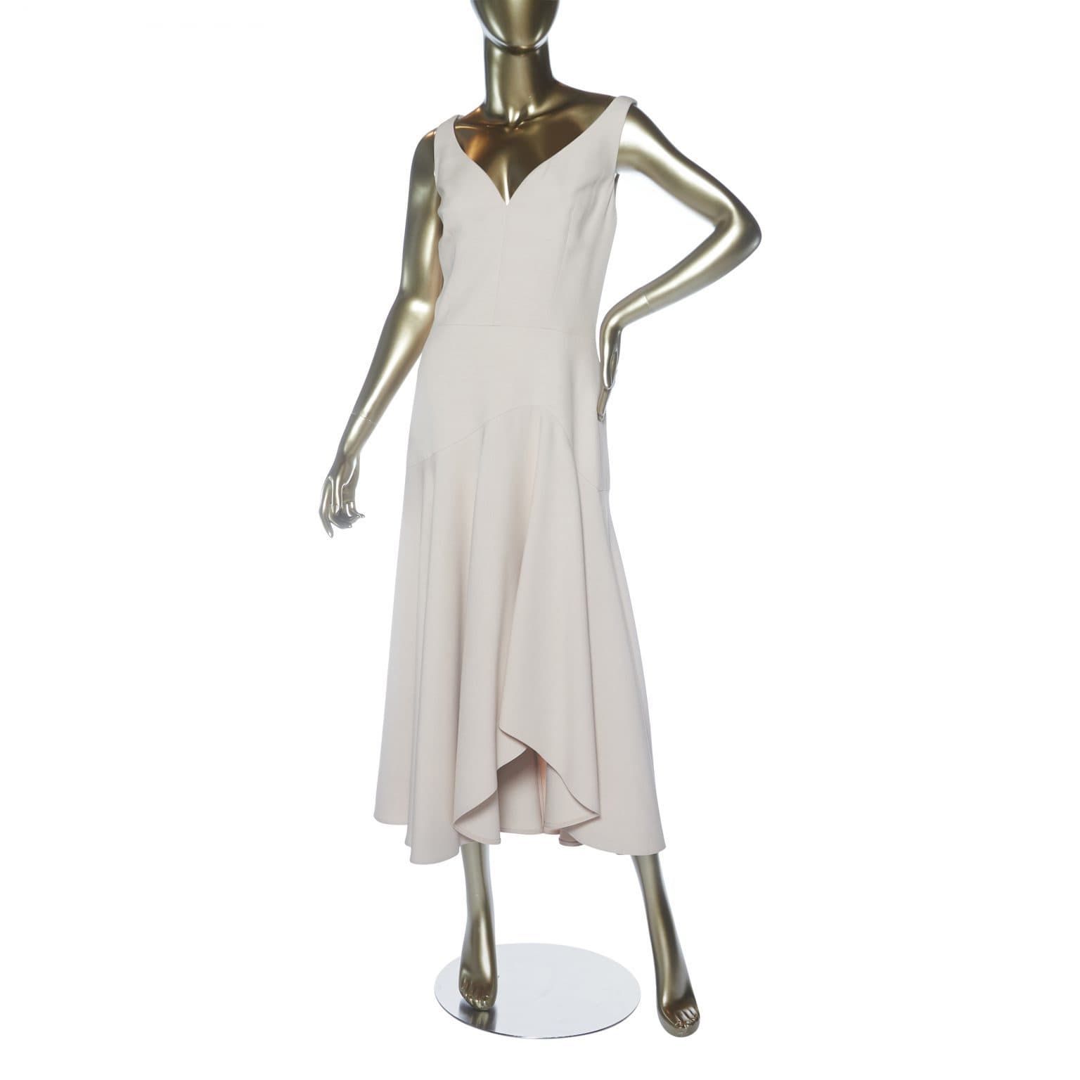 Alexander Mcqueen A Line Midi Asymmetrical Hem Dress