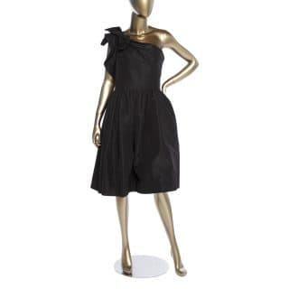 Prada One-shoulder Bow-embellished Silk-faille Dress
