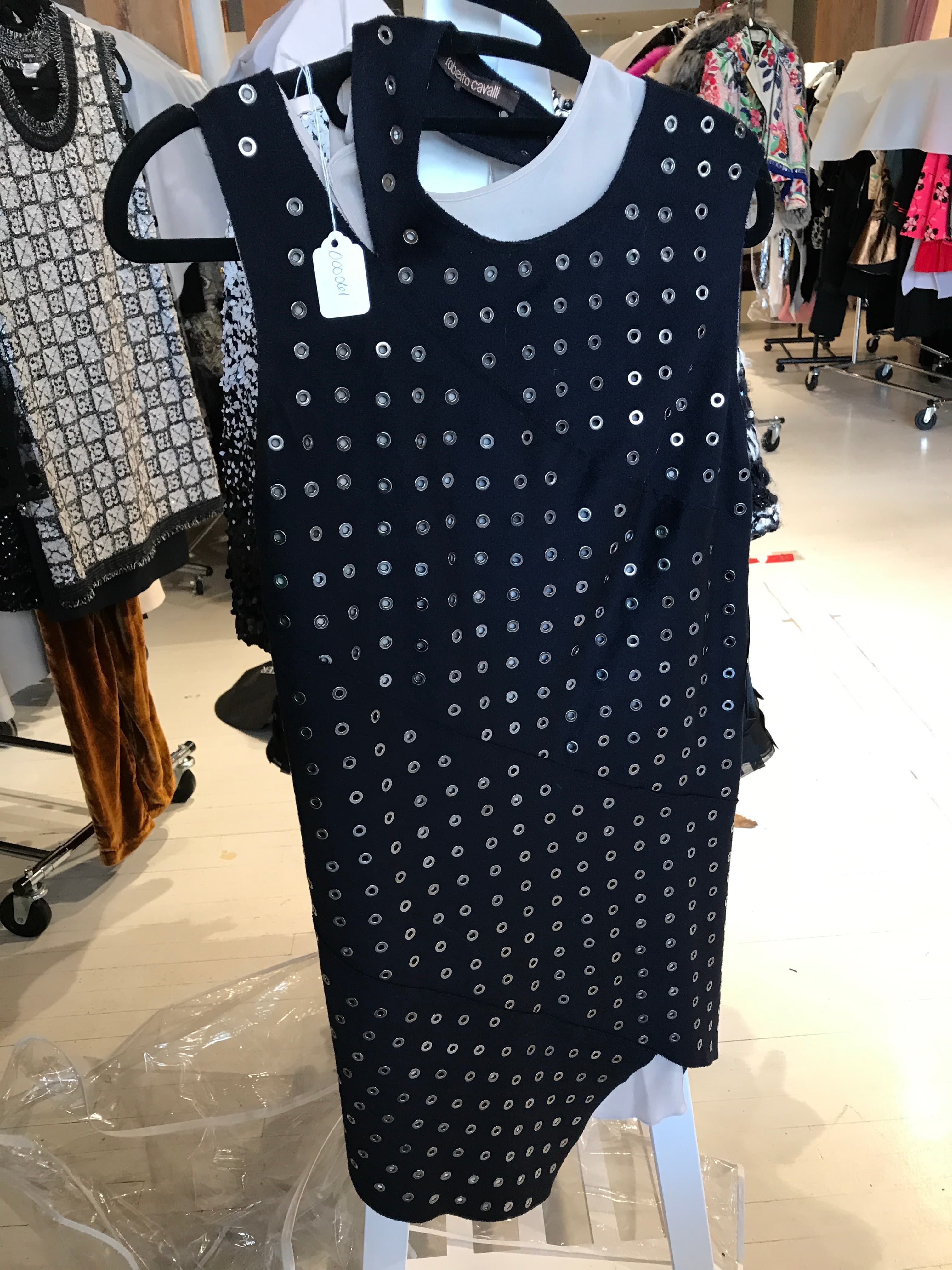 Roberto Cavalli Navy Grommet Dress