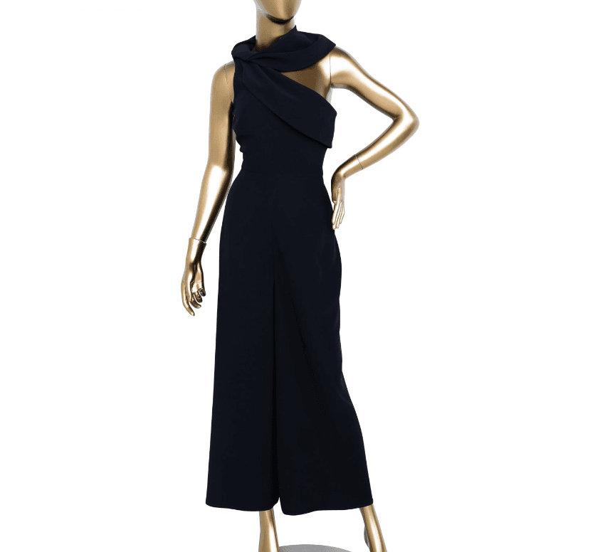 Alexander Mcqueen Black Asymmetrical Cropped Jumpsuit