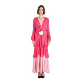 Roberto Cavalli 2004 Ruffled Silk Pink Ombre Evening Gown — image 3