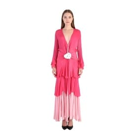 Roberto Cavalli 2004 Ruffled Silk Pink Ombre Evening Gown — image 4