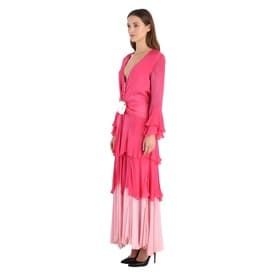 Roberto Cavalli 2004 Ruffled Silk Pink Ombre Evening Gown — image 7