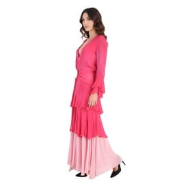 Roberto Cavalli 2004 Ruffled Silk Pink Ombre Evening Gown — image 8