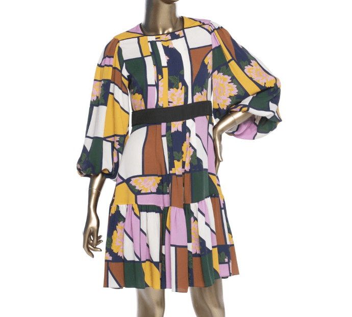 Roksanda Multicolor Midi Bell Sleeve Dress