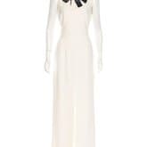 Alexander Mcqueen Cream Bow-embellished Crepe Gown — image 1