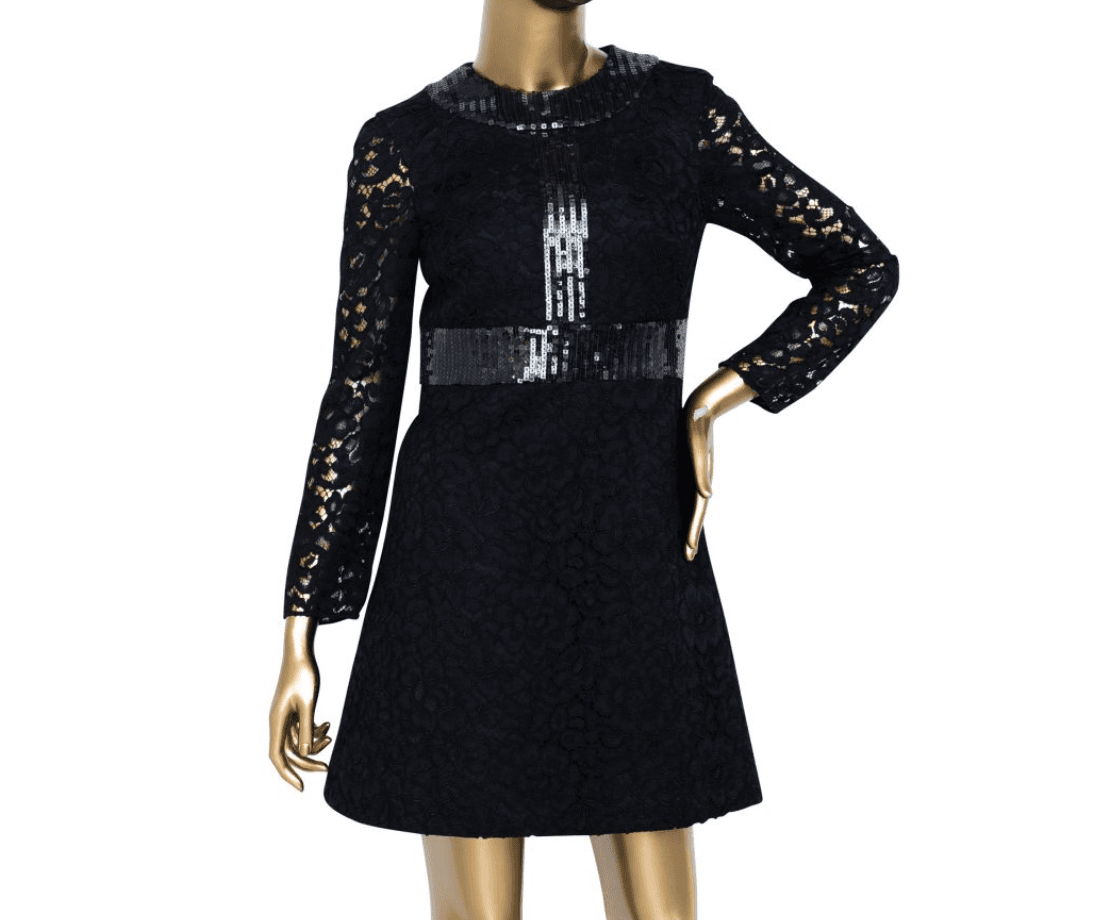 Saint Laurent Embellished Lace Dress