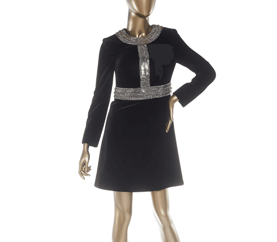 Saint Laurent Velvet Chain Link Dress