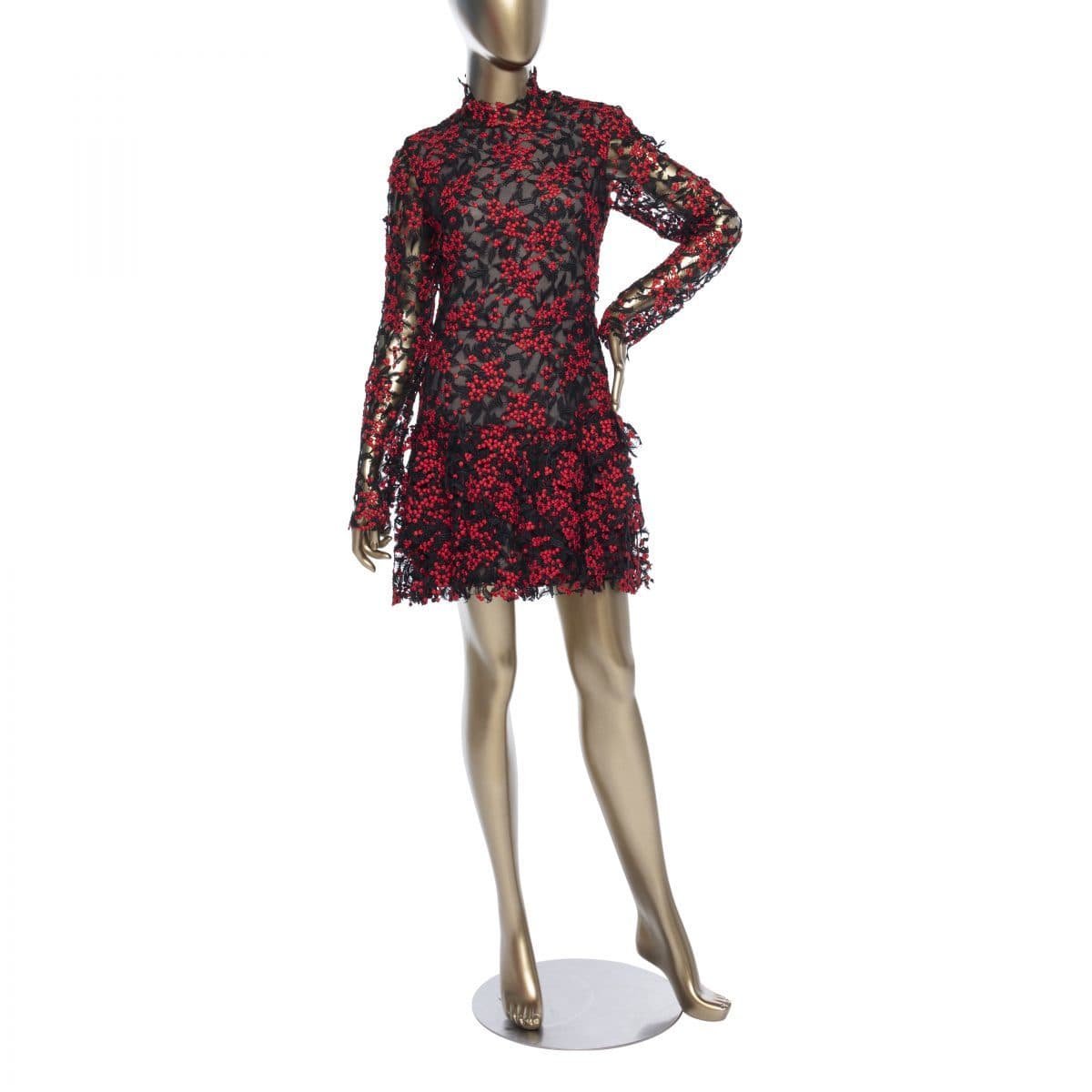 Sandra Mansour Fall 2016 Floral Lace Mini Dress